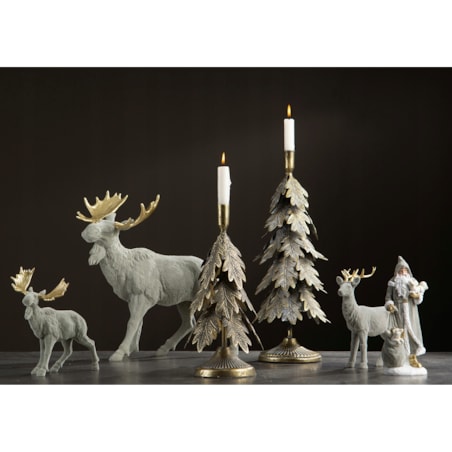 ŚWIĄTECZNA FIGURKA ŁOŚ aksamitna szara Boże Narodzenie 42cm