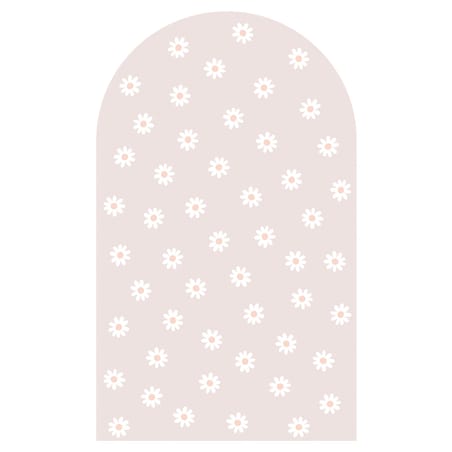 Naklejka na ścianę łuk brudny róż - stokrotki XL