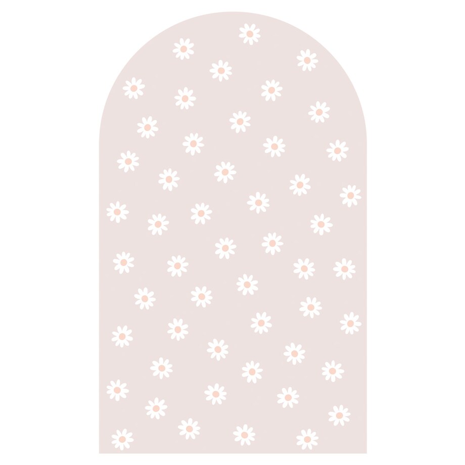 Naklejka na ścianę łuk brudny róż - stokrotki XL