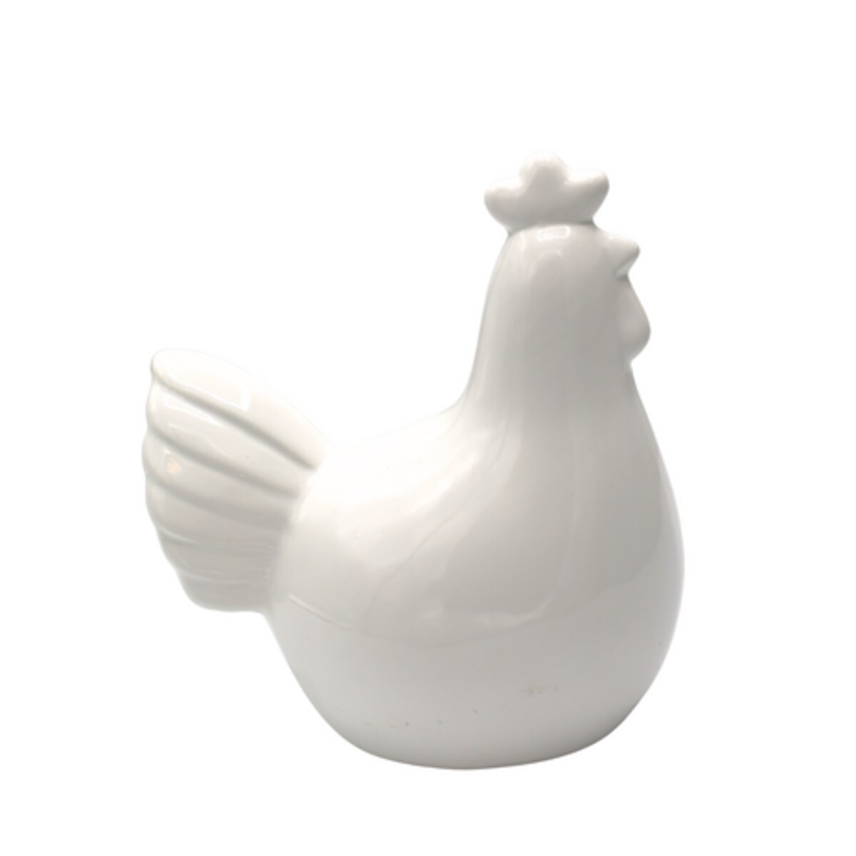 Dekoracja - kura ceramiczna 15,7x14x9 cm GALINA biała