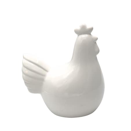 Dekoracja - kura ceramiczna 15,7x14x9 cm GALINA biała