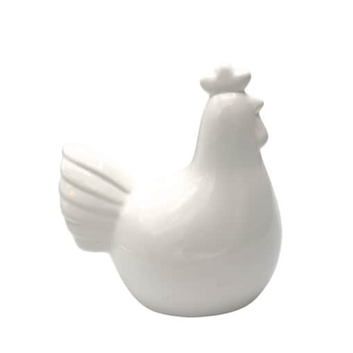 Dekoracja - kura ceramiczna 15,7x14x9 cm GALINA biała