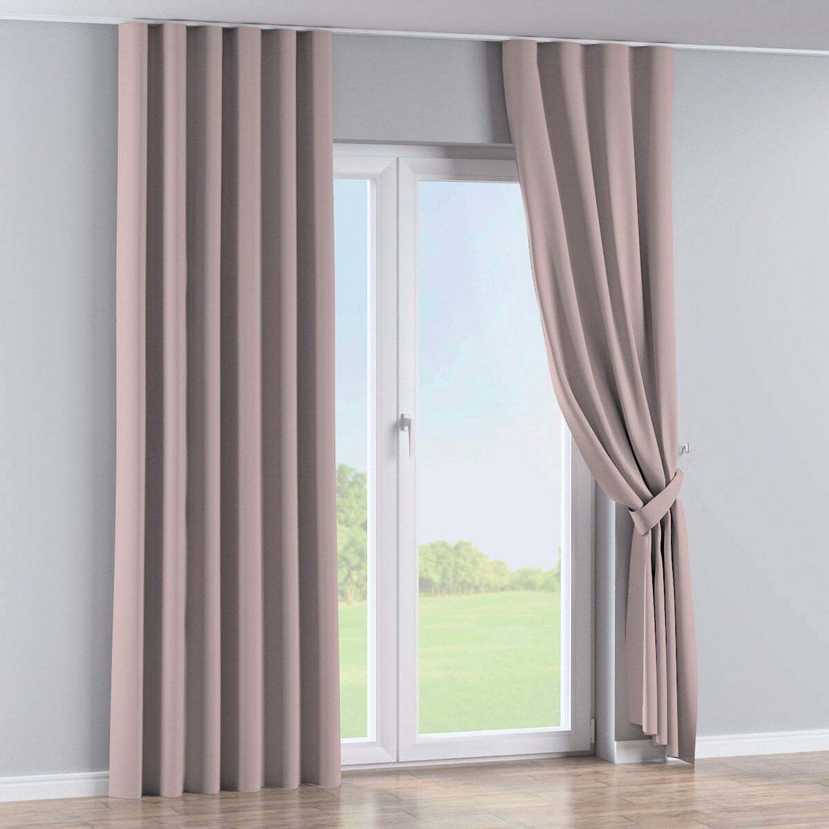 Zasłona na taśmie wave 130x245 różany beż