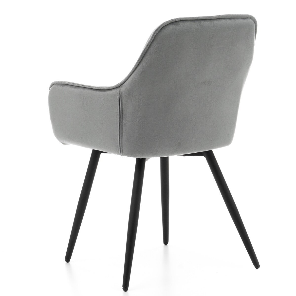 Krzesło tapicerowane pikowane do salonu jadalni welurowe SIENA jasnoszare