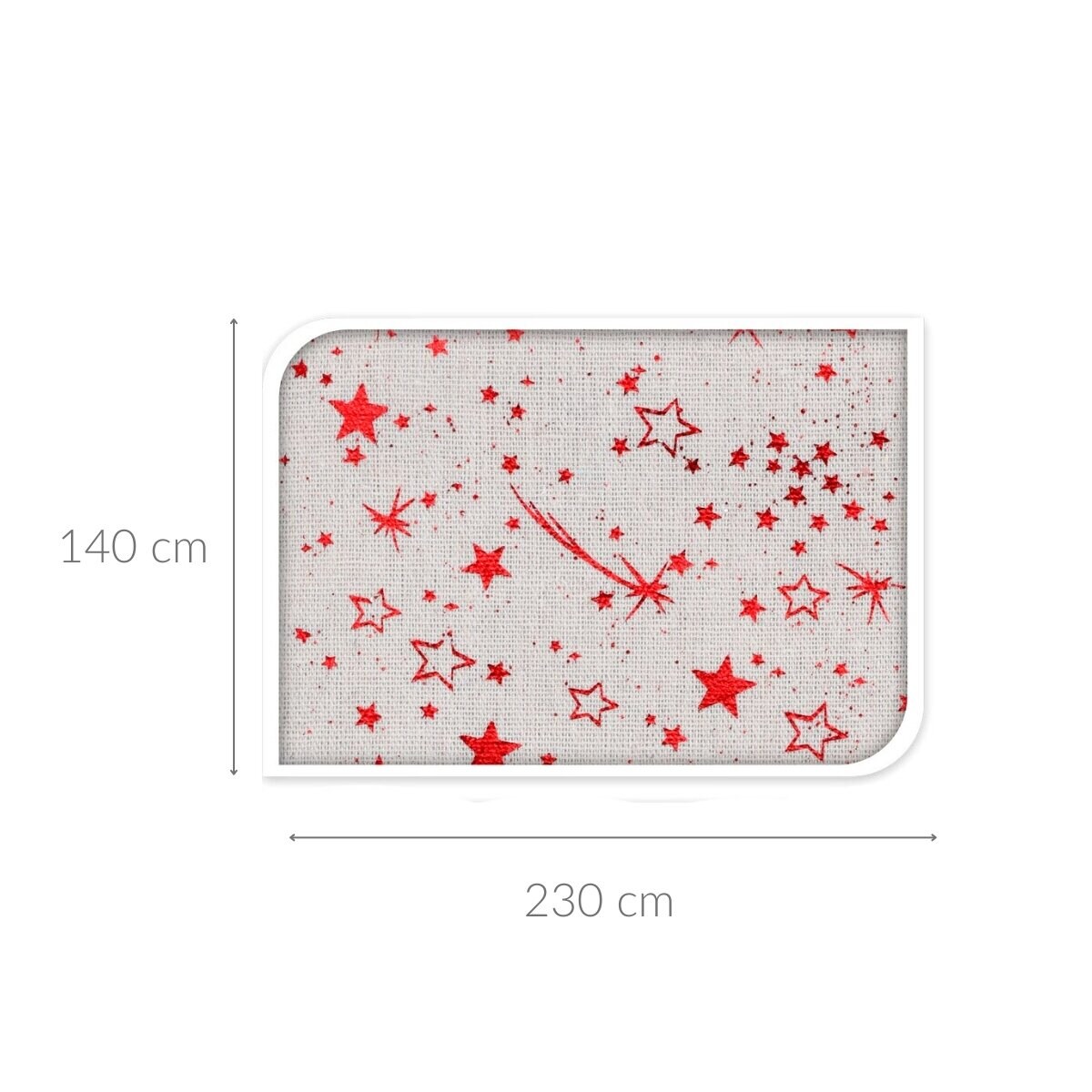 Obrus na stół świąteczny, małe gwiazdki, 140 x 230 cm