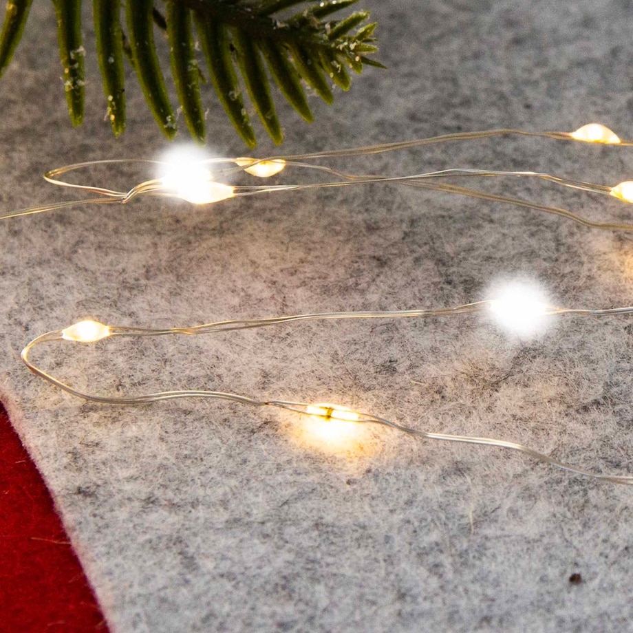 Lampki Druciki Girlanda Baterie 40 Led + Flash