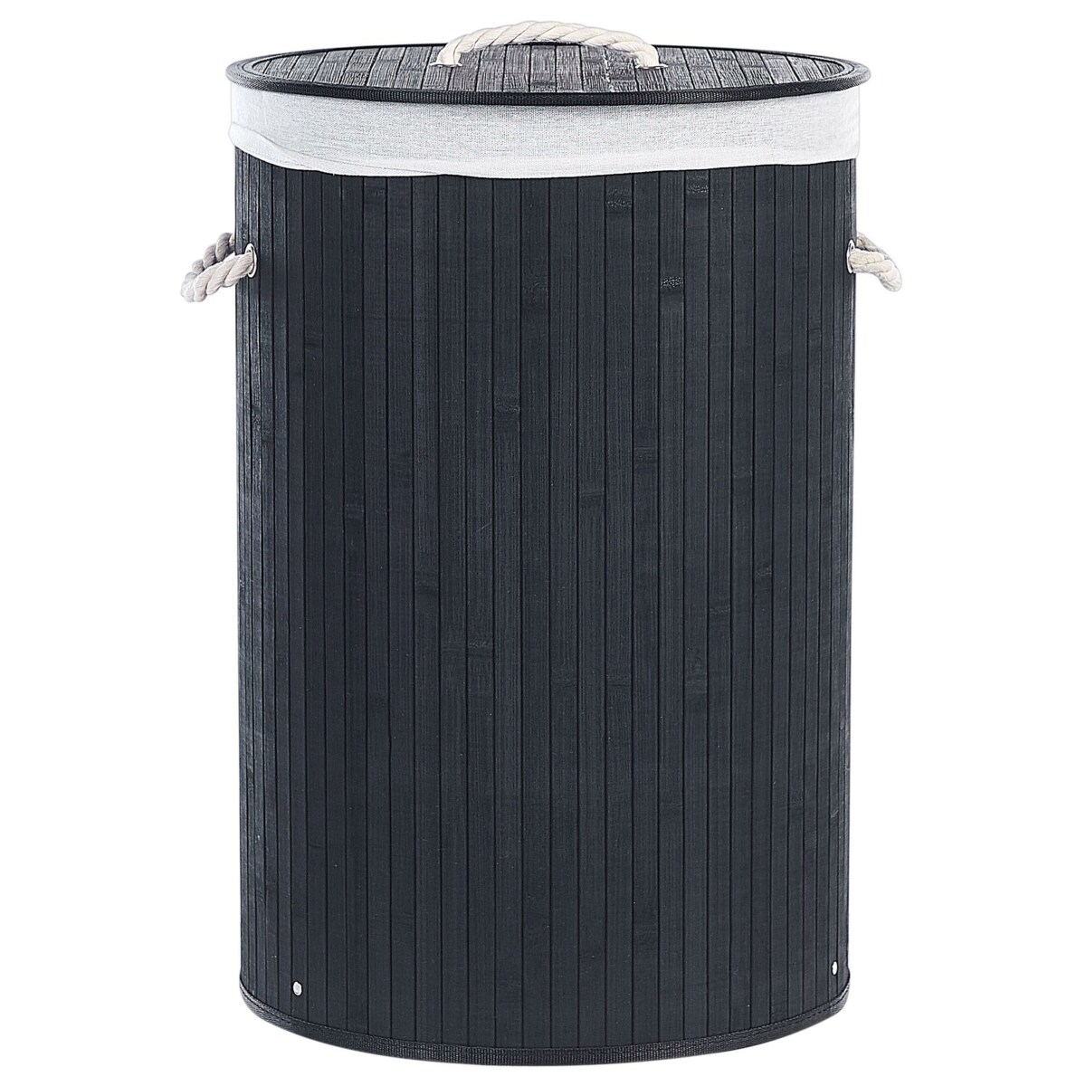 Kosz bambusowy z pokrywą Czarny SANNAR