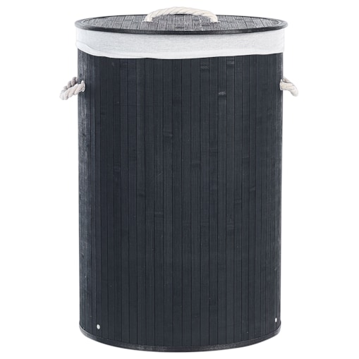 Kosz bambusowy z pokrywą Czarny SANNAR