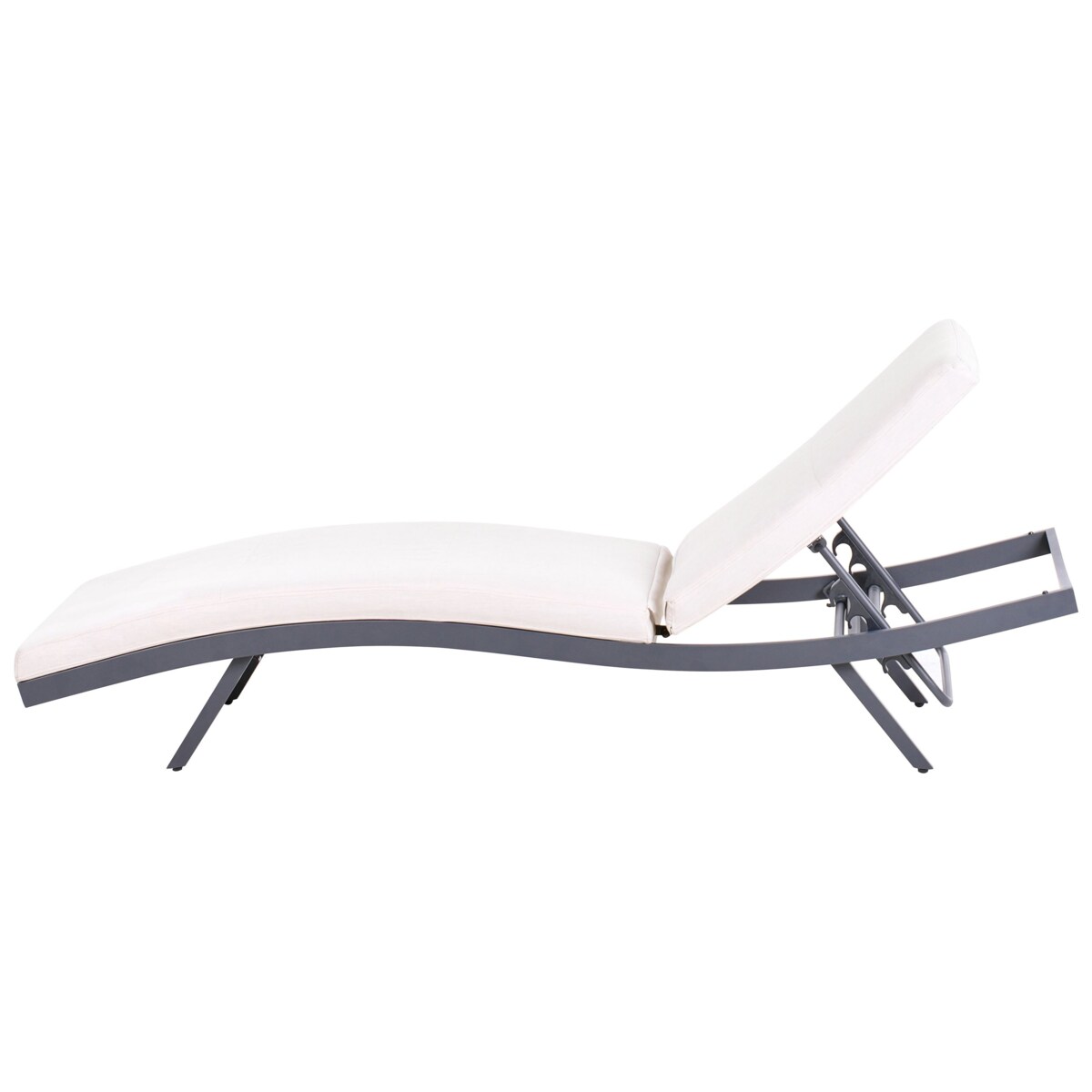 Leżak ogrodowy z poduszką AMELIA Rozkładany Metal Jasnobeżowy