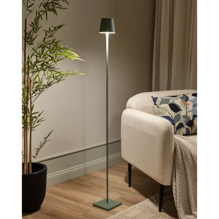 Bezprzewodowa lampa podłogowa metalowa zielona GAVARRESA