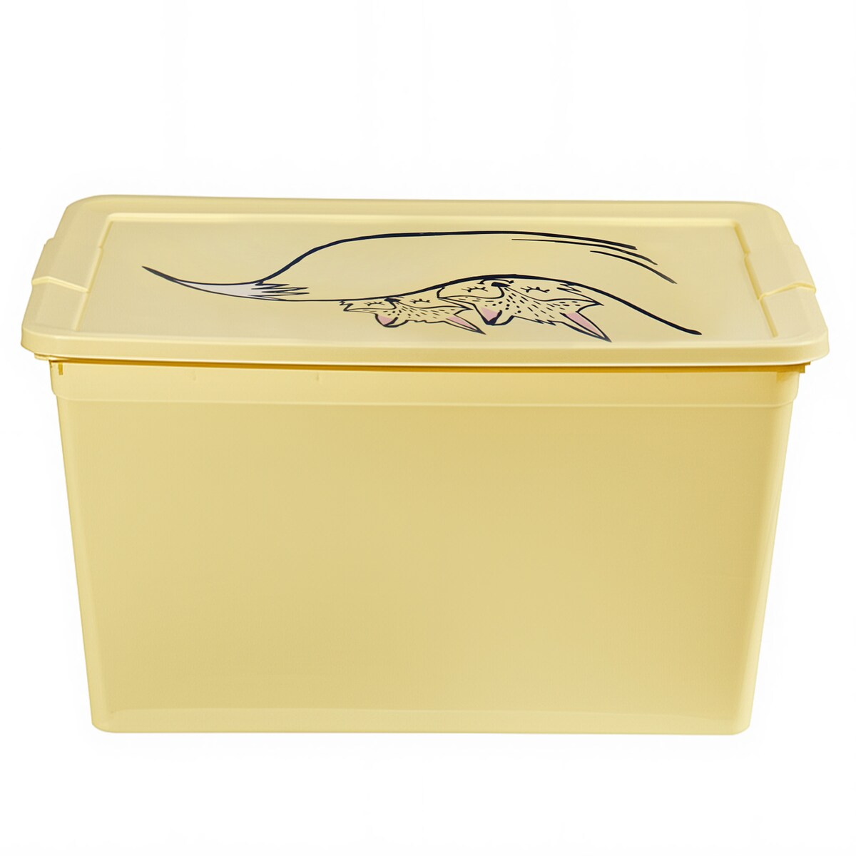 Pojemnik Plastikowy Na Zabawki Z Pokrywą 15 L Zamykany Do Pokoju Dzieci Żółty