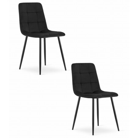 Krzesło Do Jadalni Kuchni Salonu Kara - Czarny Aksamit X 2
