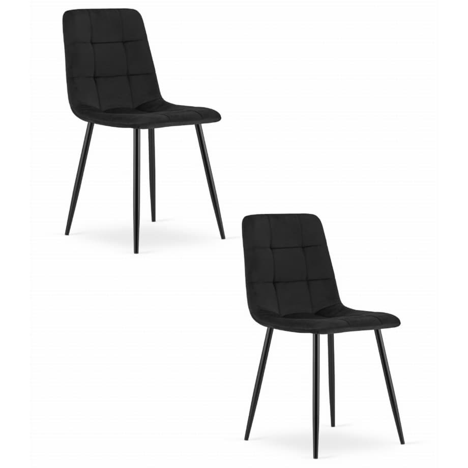 Krzesło Do Jadalni Kuchni Salonu Kara - Czarny Aksamit X 2