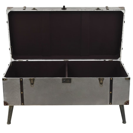 vidaXL Stolik kawowy z płyty MDF i aluminium, 102 x 51 x 47,5 cm