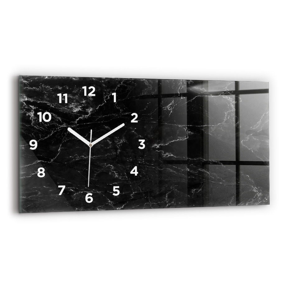 Zegar ścienny Czarny Marmur, 60x30 cm