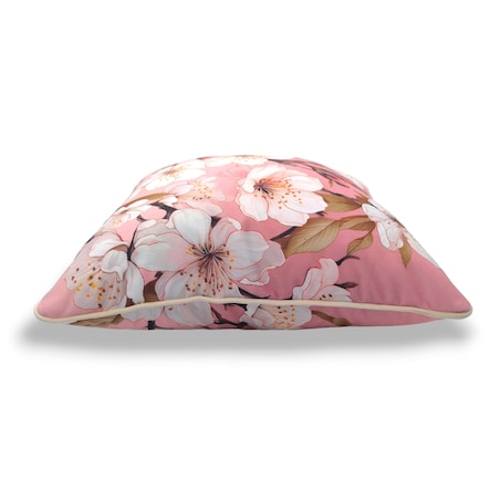 Różowa poduszka dekoracyjna w kwiaty wiśni 45x45 Floral Vintage
