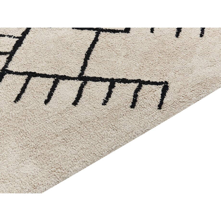 Dywan bawełniany 160 x 230 cm beżowo-czarny ERLER
