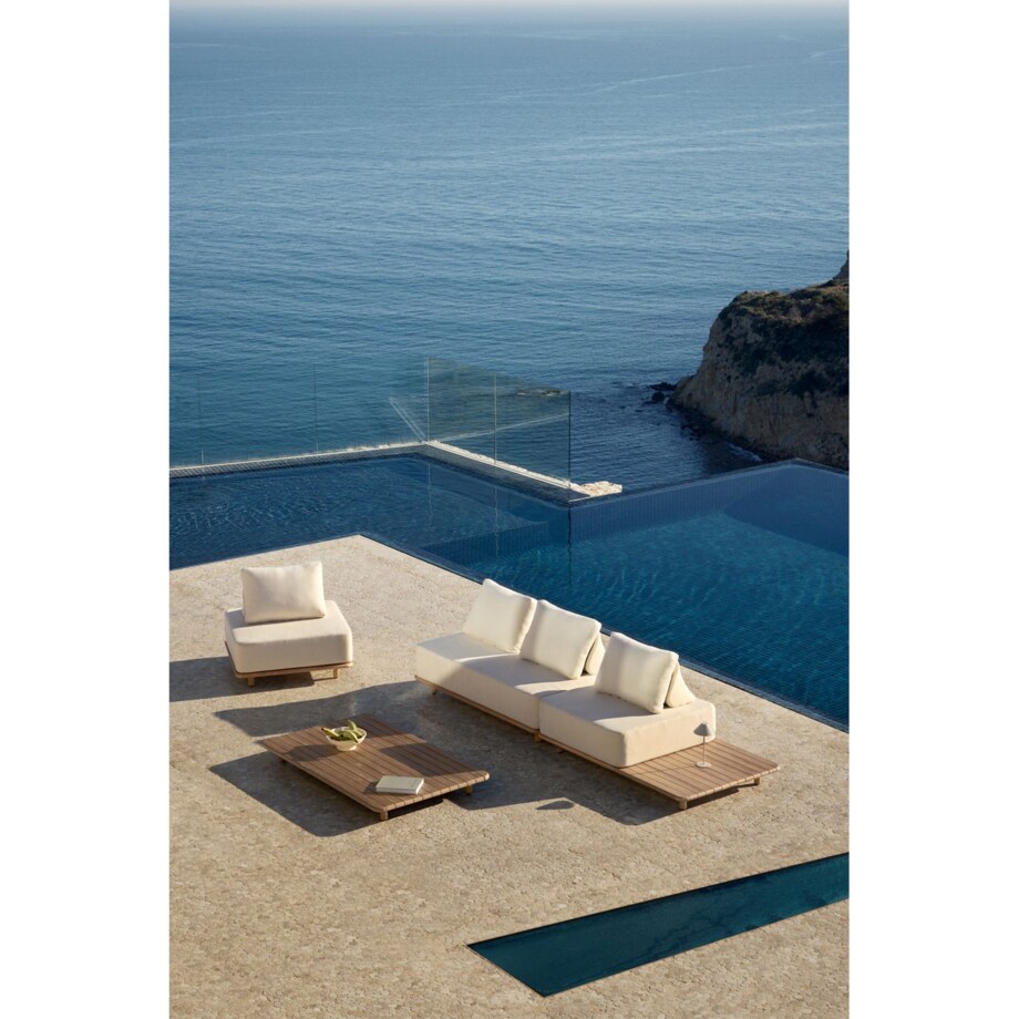 Zestaw ogrodowy: 2-częściow sofa ze stolikiem, fotelem i stolikiem kawowym Portet acacia