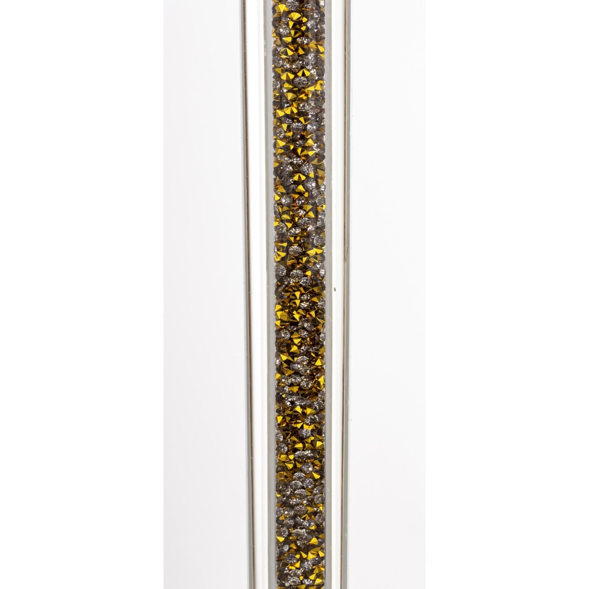 Świecznik szklany na 1 świecę z kloszem 81x9x9 cm RURKA złoty medium