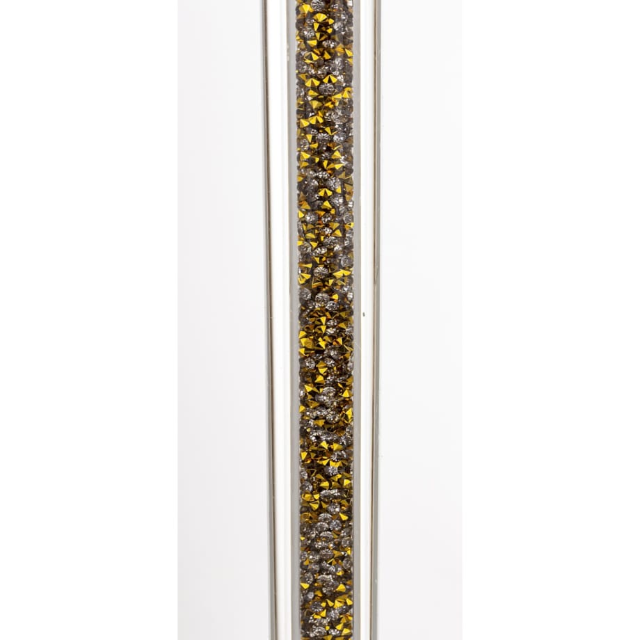 Świecznik szklany na 1 świecę z kloszem 81x9x9 cm RURKA złoty medium