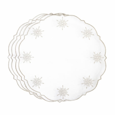 Haftowane podkładki Silver Stars - 6 sztuk