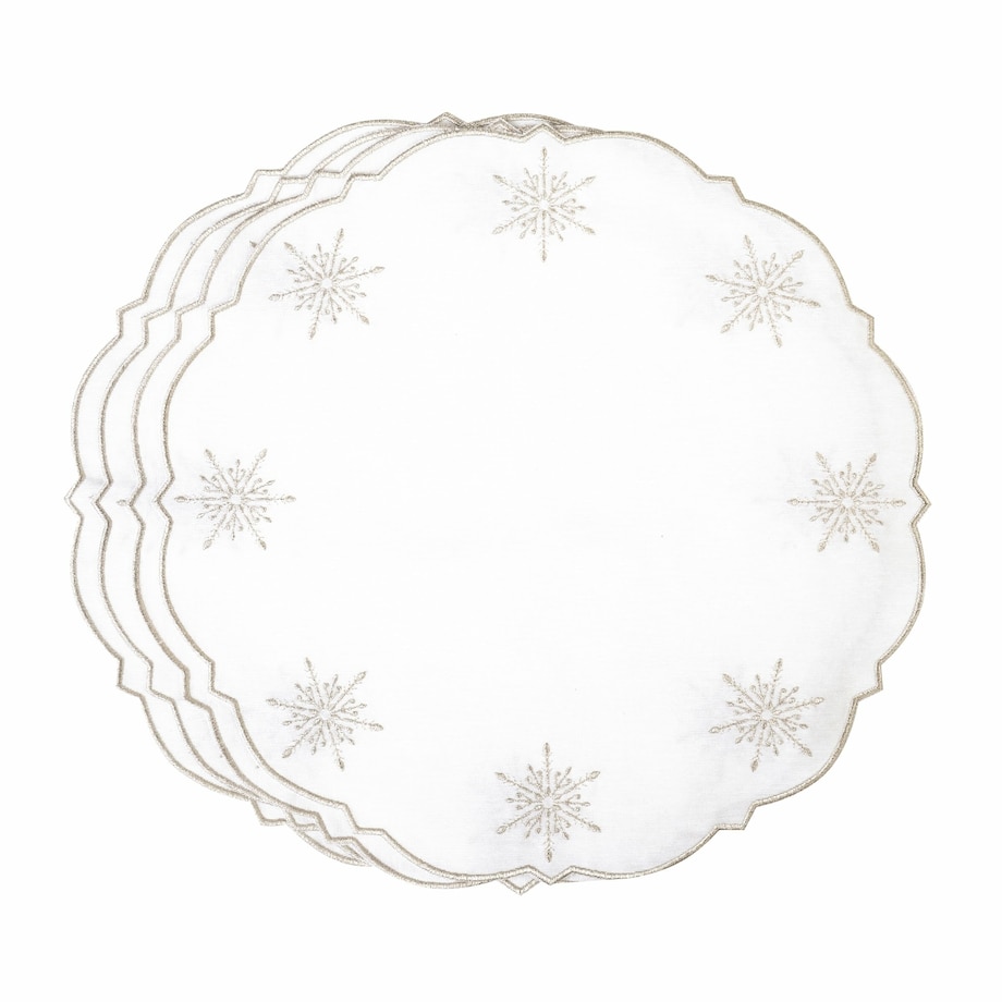 Haftowane podkładki Silver Stars - 6 sztuk