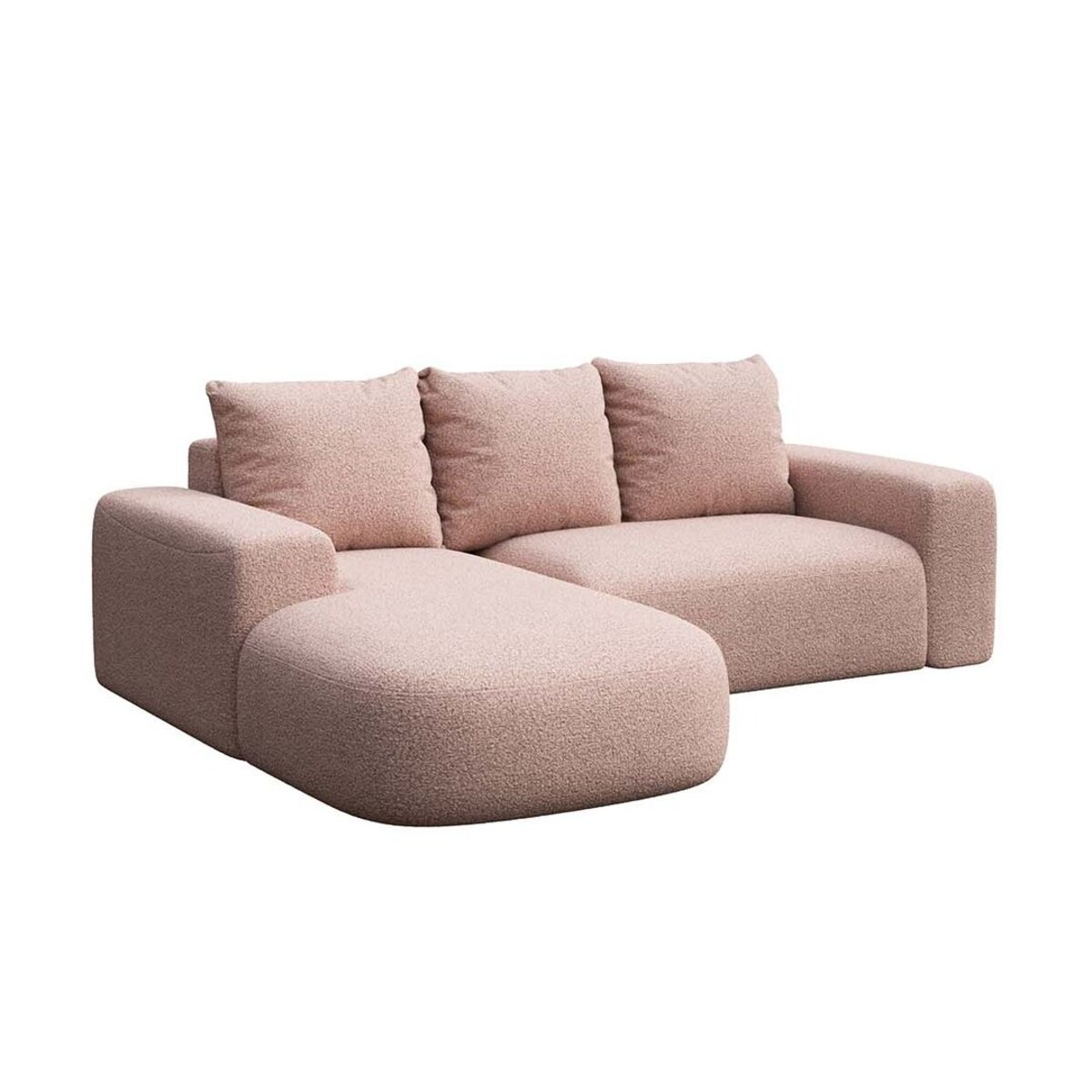 Monce Sofa narożna lewa pastelowy różowa