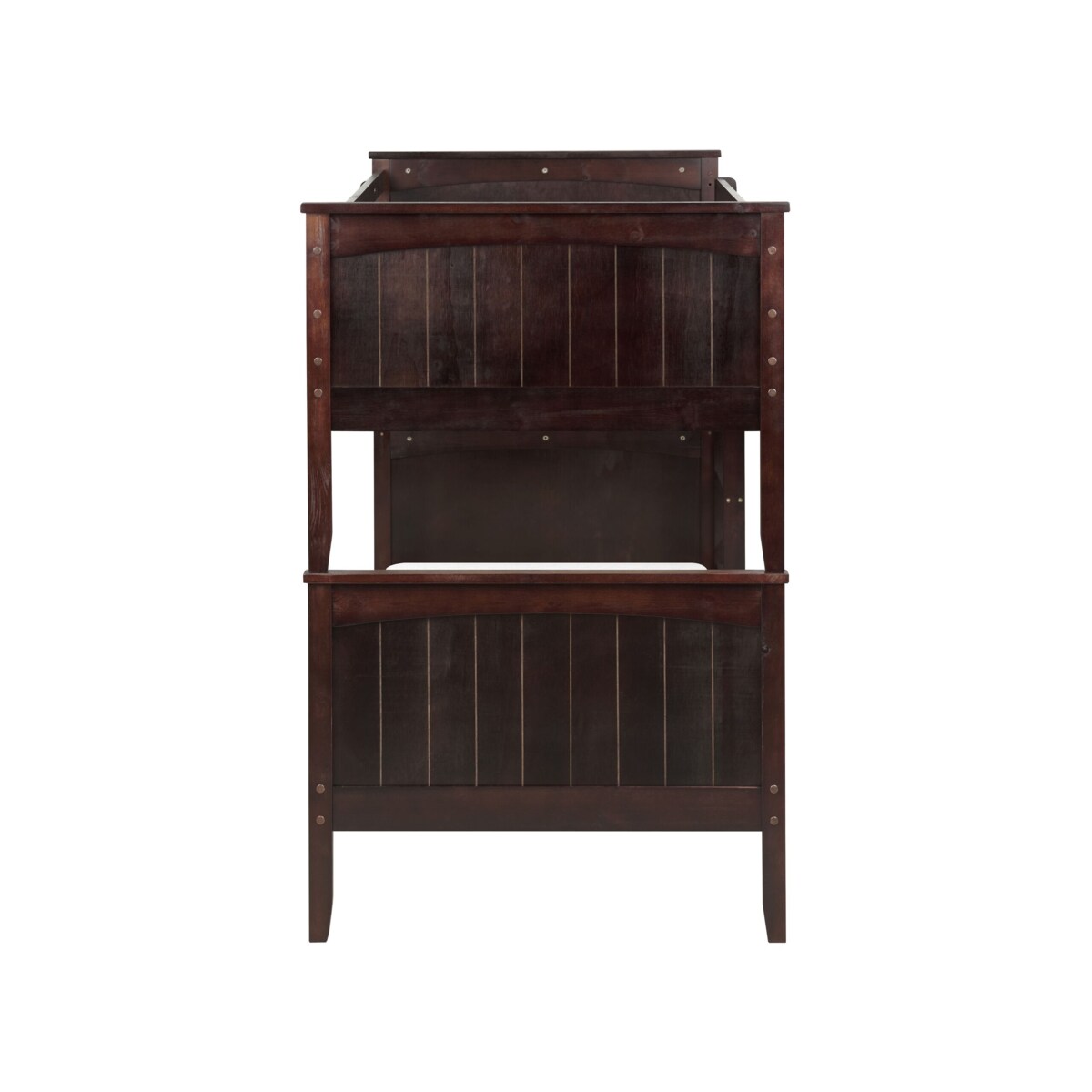 Łóżko piętrowe drewniane 90 x 200 cm ciemne RADON