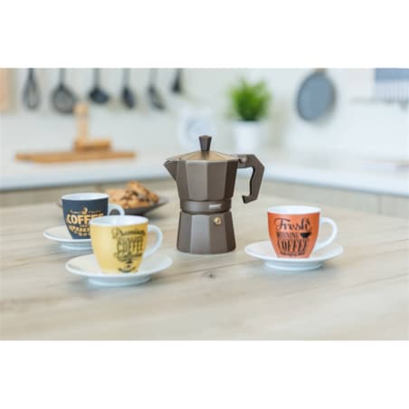 KAWIARKA ZAPARZACZ MOCNEJ KAWY 6 filiżanek BRĄZOWY NA PREZENT espresso