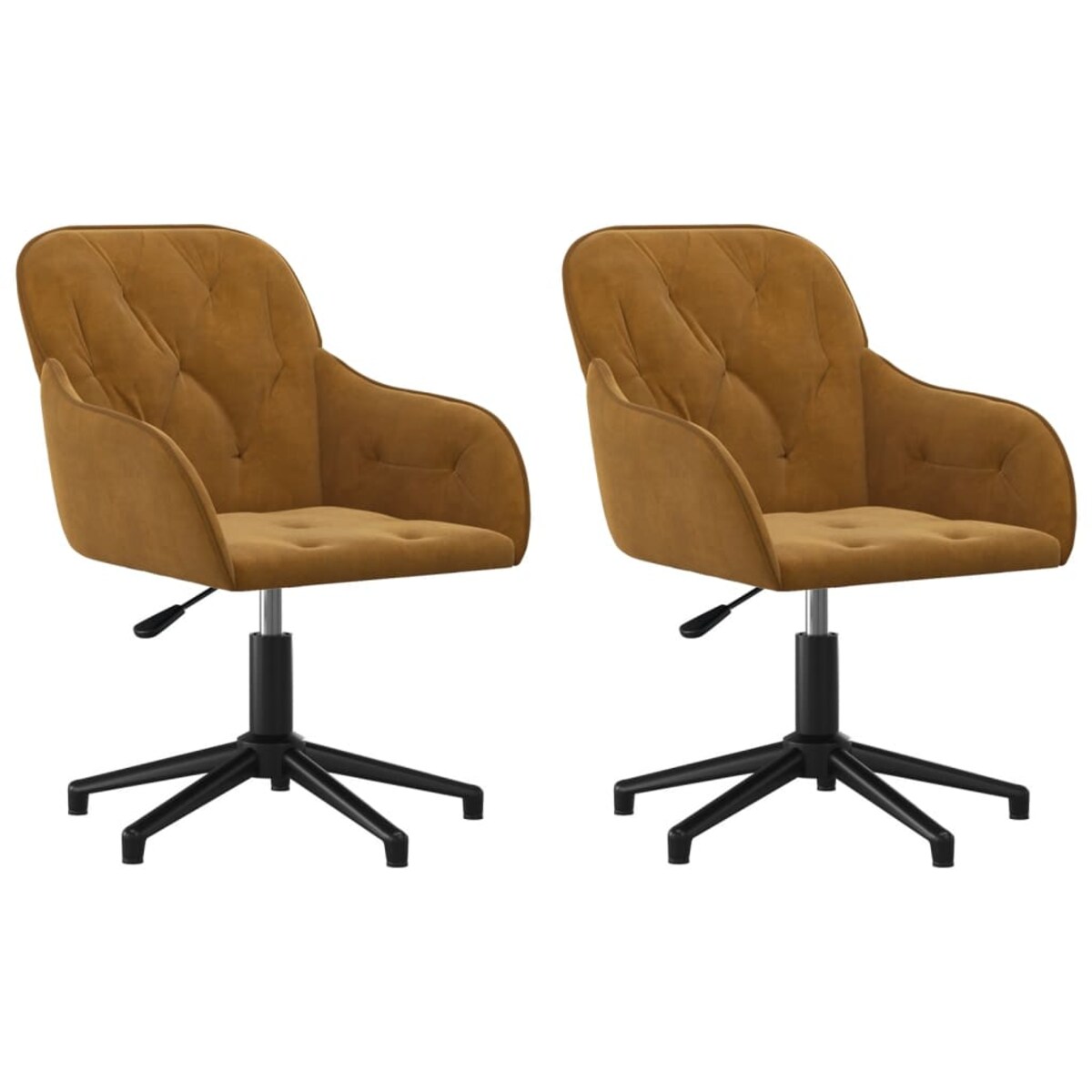 vidaXL Obrotowe krzesła stołowe, 2 szt., brązowe, aksamitne