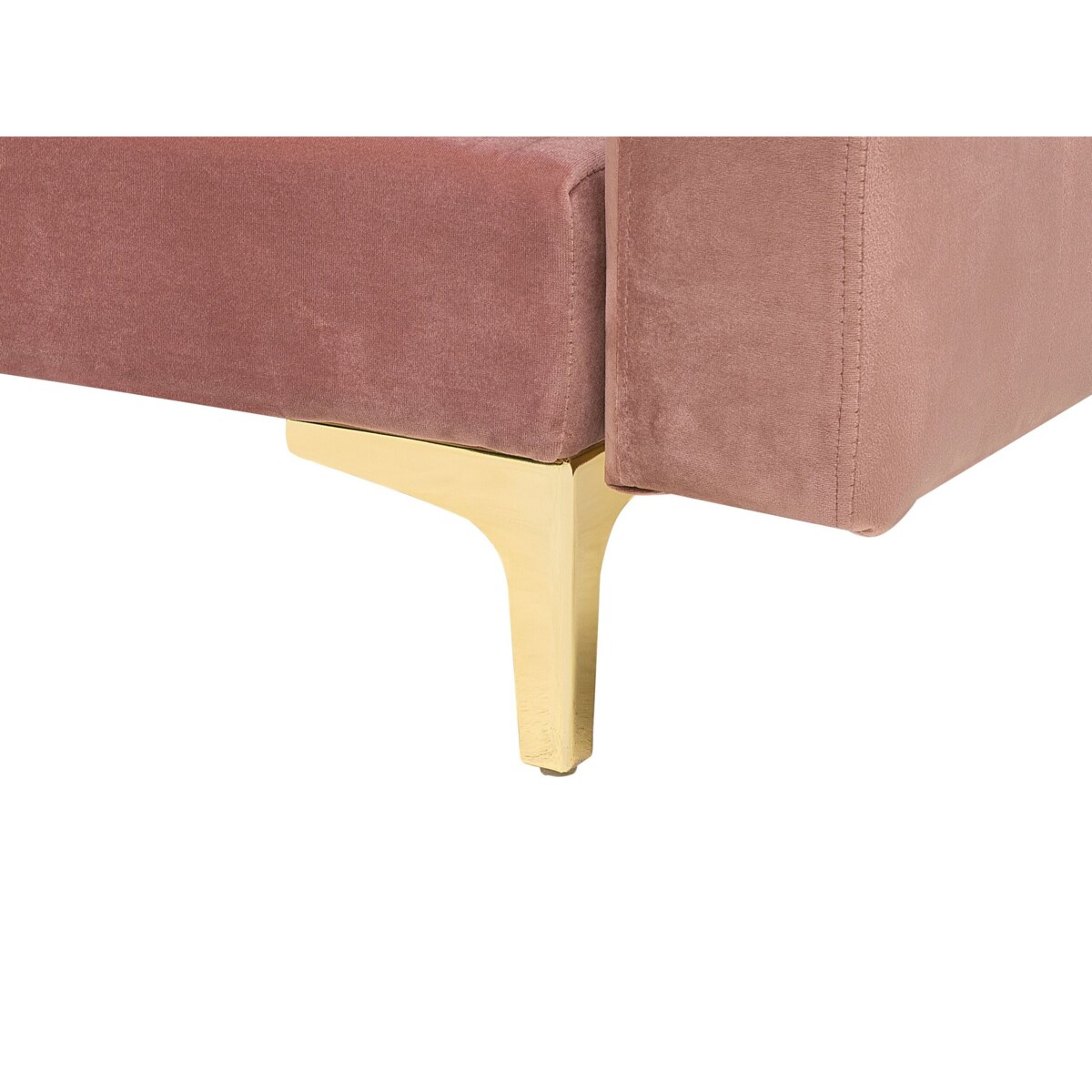 Sofa rozkładana welurowa różowa ABERDEEN