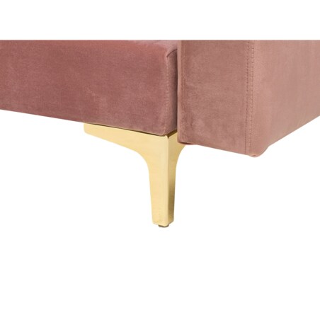 Sofa rozkładana welurowa różowa ABERDEEN