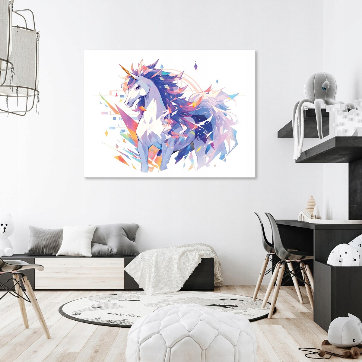 OBRAZ DO POKOJU DZIEWCZYNKI JEDNOROŻEC NA PŁÓTNIE ŚCIANĘ NOWOCZESNY 120x80
