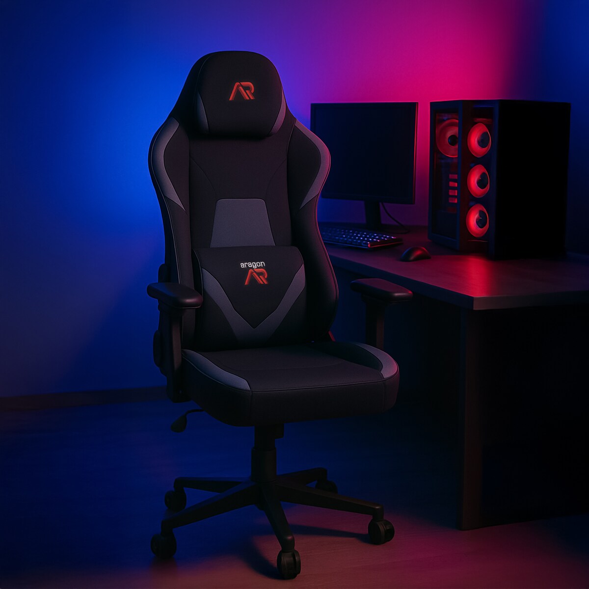Fotel gamingowy regulowany Aragon biurowy dla GRACZA obrotowy krzesło
