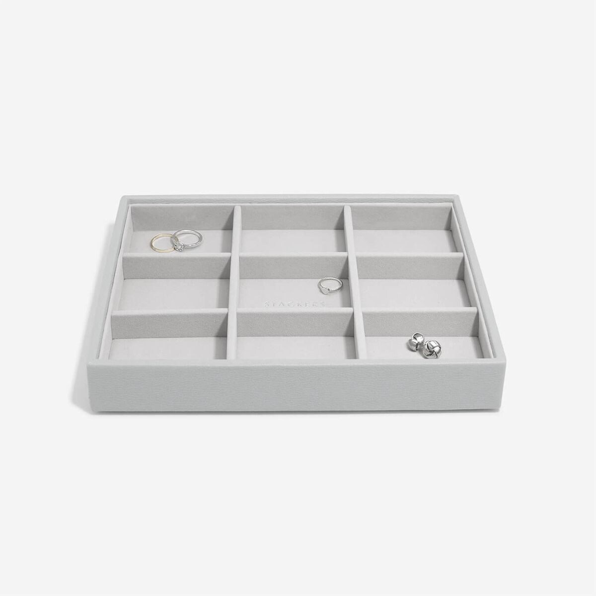 Szkatułka na biżuterię Stackers 9 komorowa classic kamienna szarość