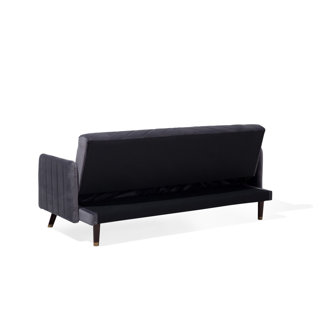 Sofa rozkładana welurowa szara SENJA