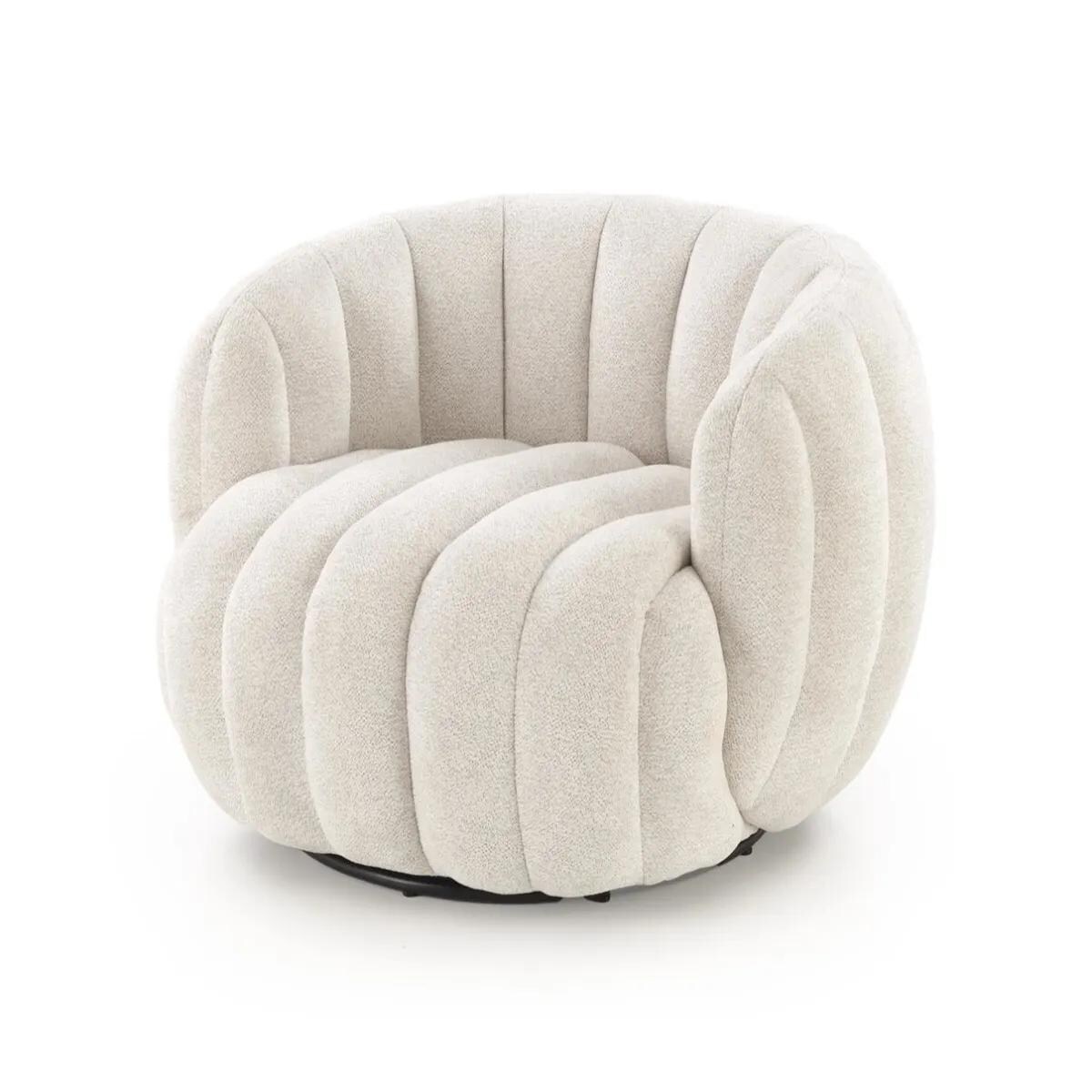 Fotel do salonu FRASER kremowy obracany