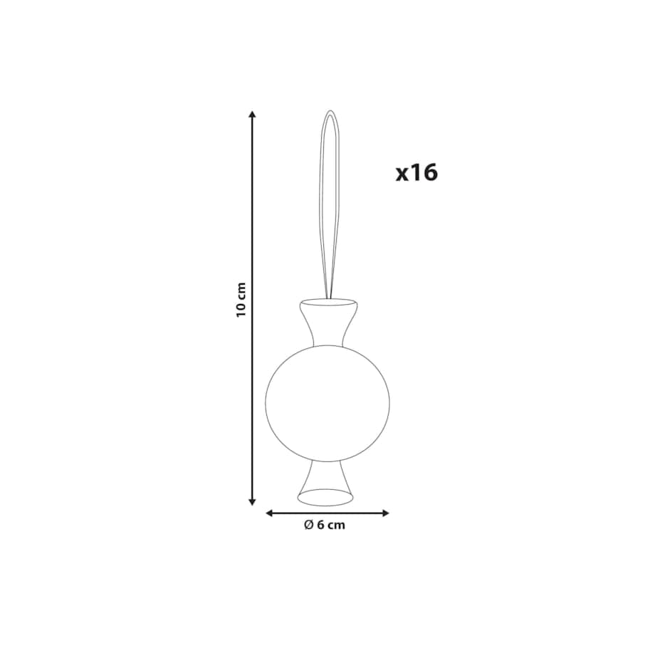 Zestaw 16 ozdób choinkowych RAUMA Papier Kolorowy