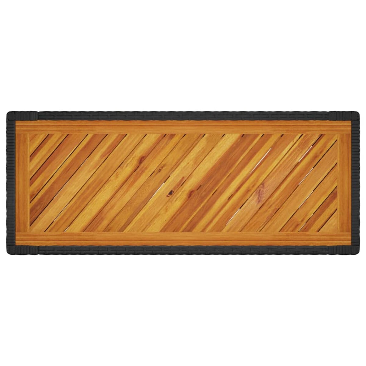 vidaXL Stolik ogrodowy z drewnianym blatem, czarny, 100x40x75 cm