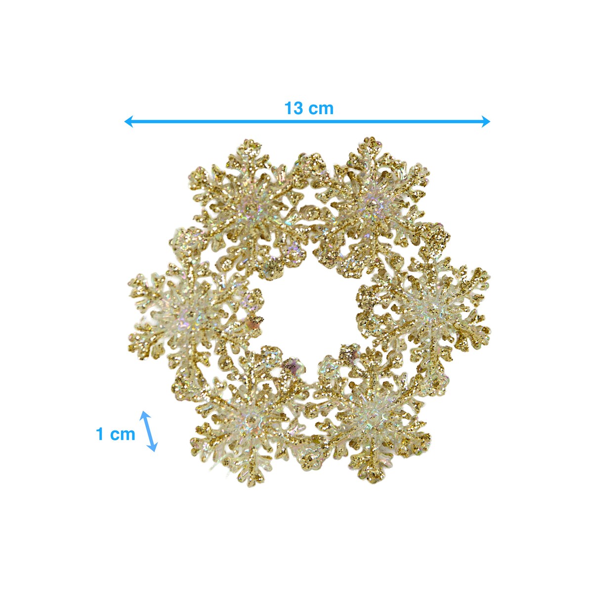 Zawieszka Na Choinkę Płatek Śniegu 12 Cm Ozdoba Świąteczna Wisząca Kolor Szampan