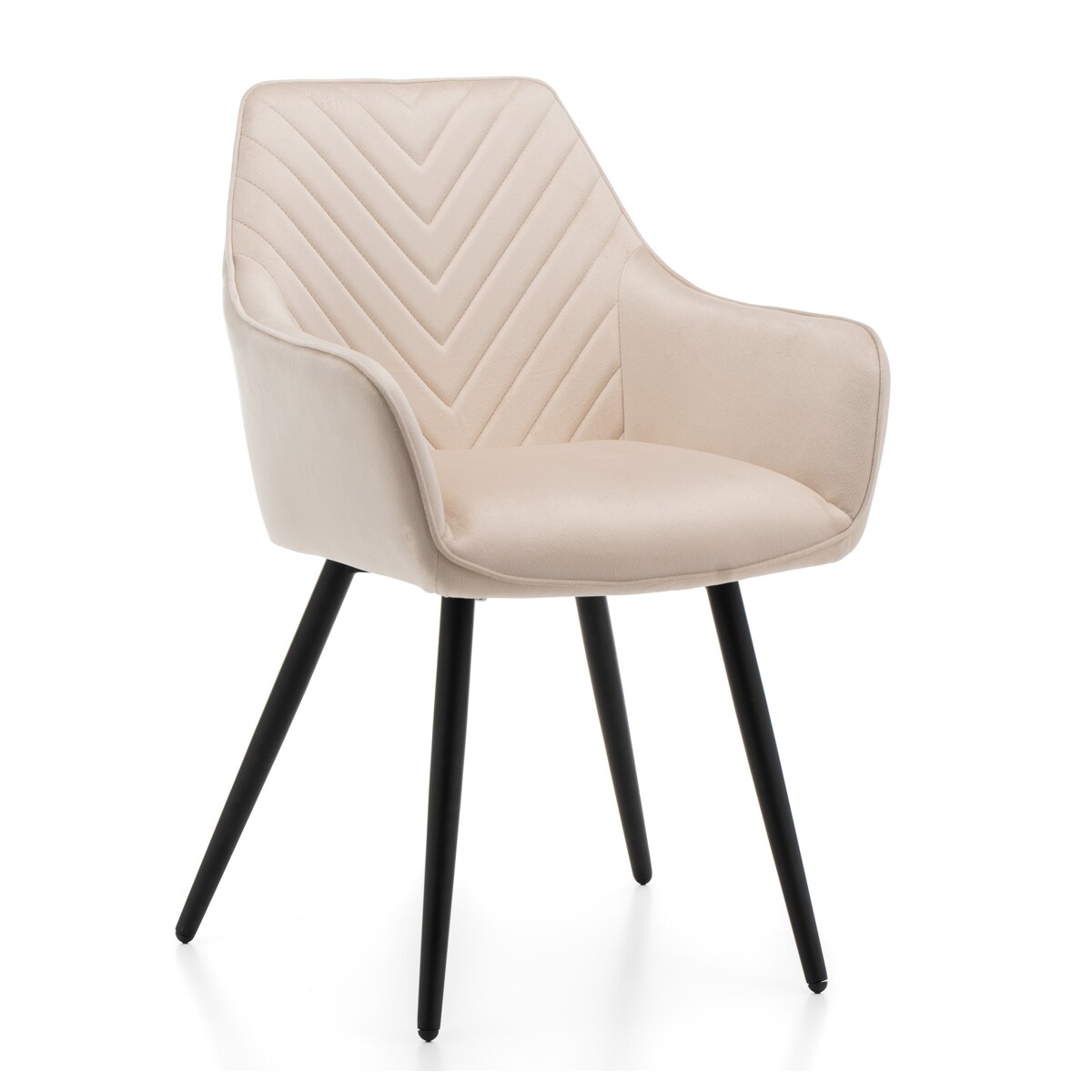 Krzesło tapicerowane welurowe do salonu jadalni VASTO beżowe