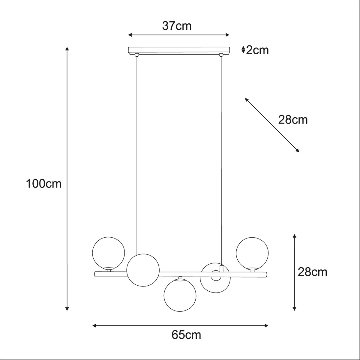 Lampa wisząca K-5851 z serii FILO