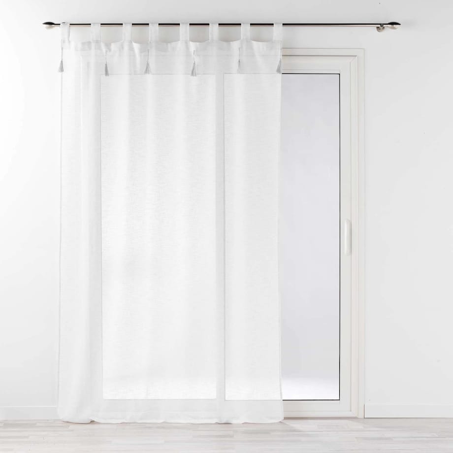 Firanka z ozdobnymi pomponami DALILA, 140 x 240 cm