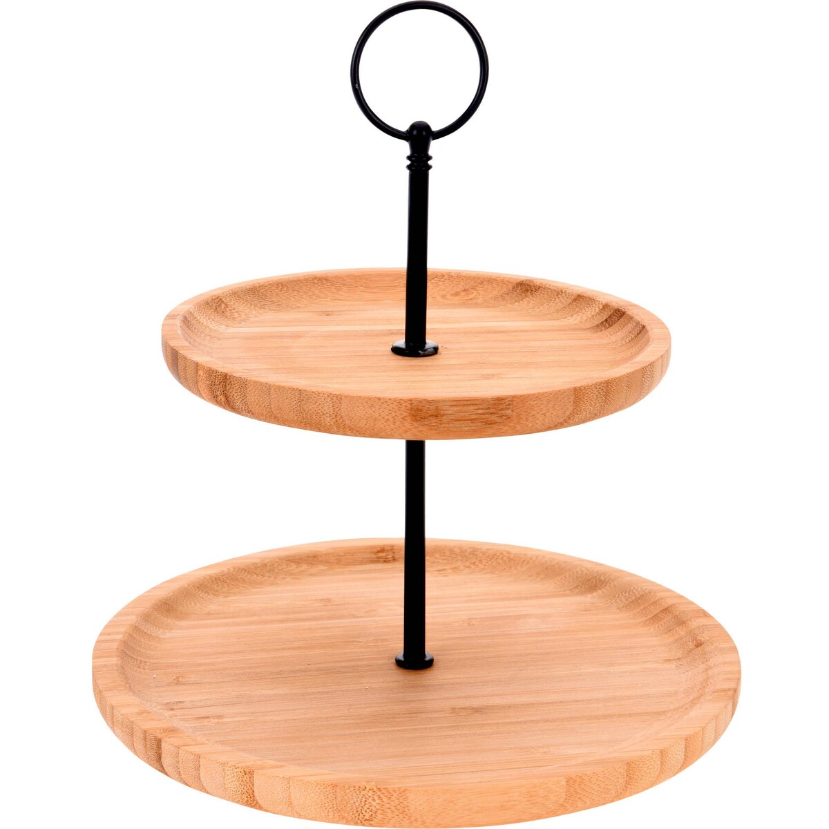 Patera do serwowania przekąsek, 2 poziomy, bambusowa