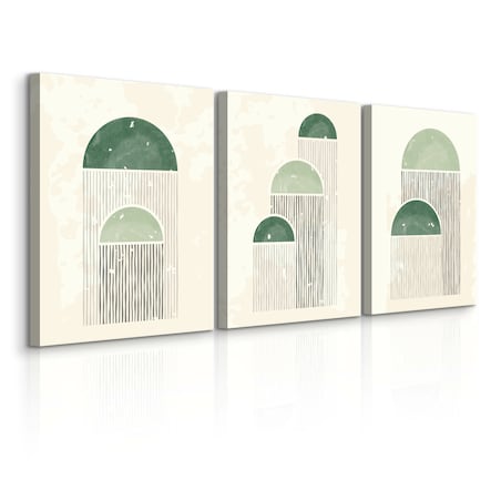 OBRAZY DO SYPIALNI SET ABSTRAKCYJNE KSZTAŁTY STYL BOHO MINIMALIZM 90x40cm