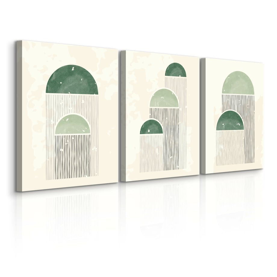 OBRAZY DO SYPIALNI SET ABSTRAKCYJNE KSZTAŁTY STYL BOHO MINIMALIZM 90x40cm