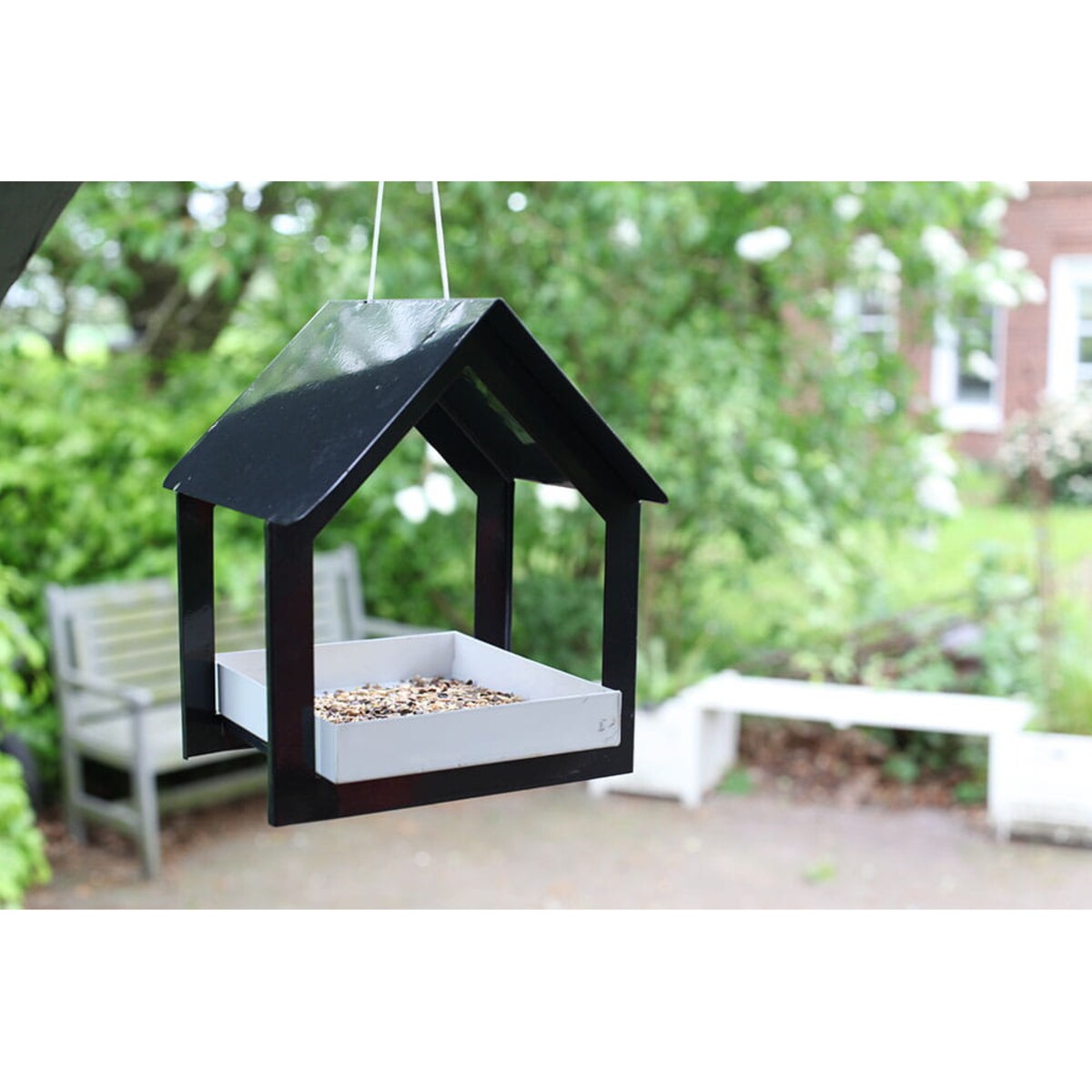 Karmnik dla Ptaków Wiszący metalowy Budka na Karmę Ziarno Ozdobny