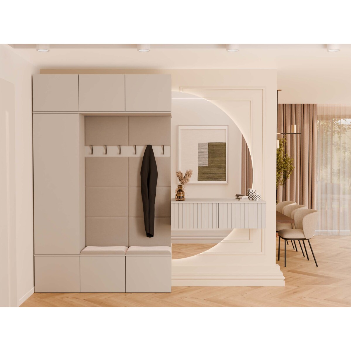 Garderoba HAGA III 1Sz2W KASZMIR BEŻ Szafa + 2x Wieszak