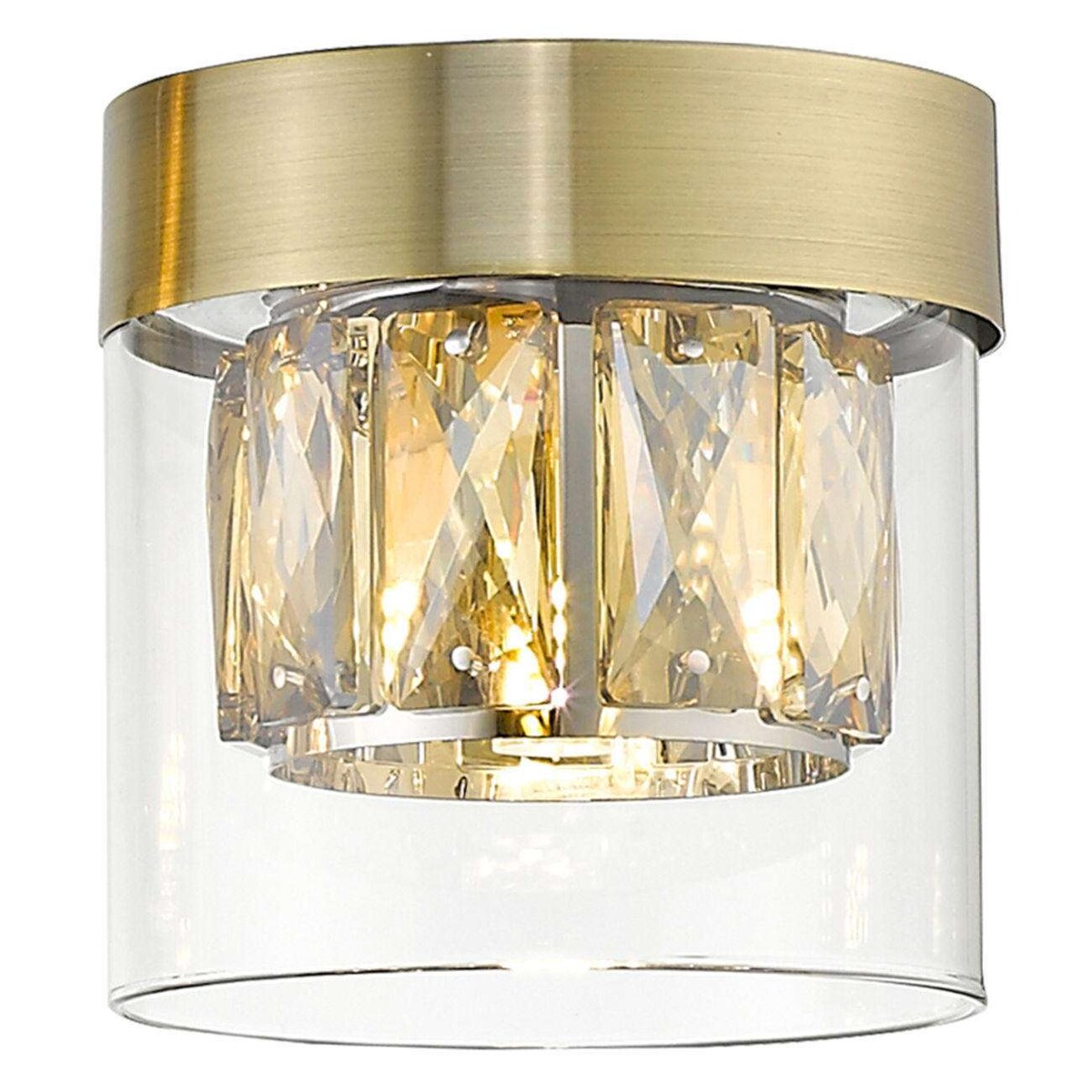 Plafon LAMPA sufitowa GEM C0389-01A-P7AC Zumaline szklana OPRAWA tuba glamour okrągła czarna przezroczysta