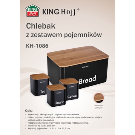 Chlebak w zestawie z 3 pojemnikami KINGHOFF